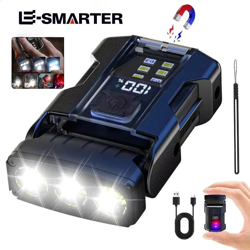 ESMARTER USB-aufladbare magnetische LED-Arbeitsleuchte in Schwarz mit Batterieanzeige und 7 Modi - Bild 2