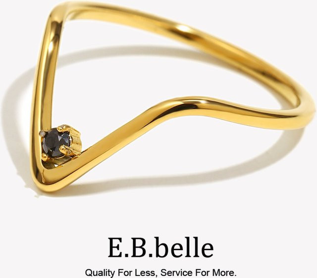 E.B.belle Ringe, 18K Gold Plated, Edelstahl, Gold, Damen - Bild 1