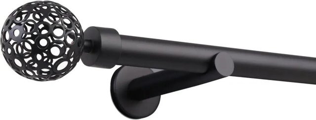Deco-Raum Gardinenstange nach Maß mit 1 Kugel, Schwarz, Durchmesser: 25 mm, Länge: 360 cm - Bild 1