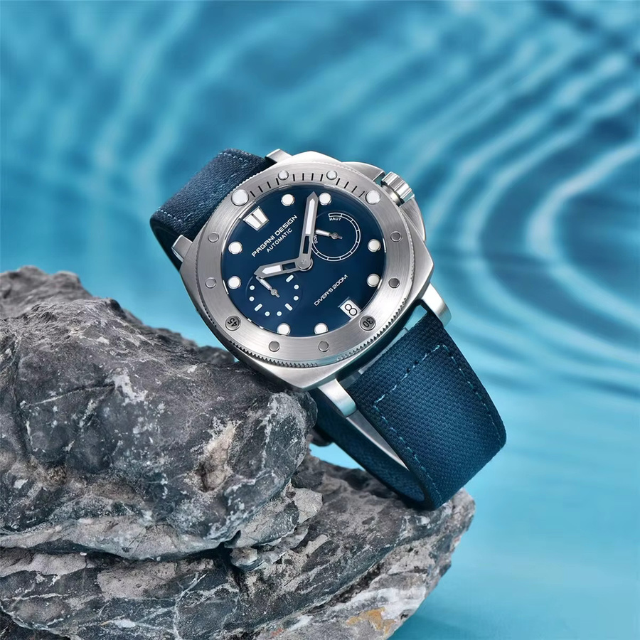 PAGANI Design Armbanduhr Automatik, Edelstahl, 41 mm, Herren, Blau - Bild 2
