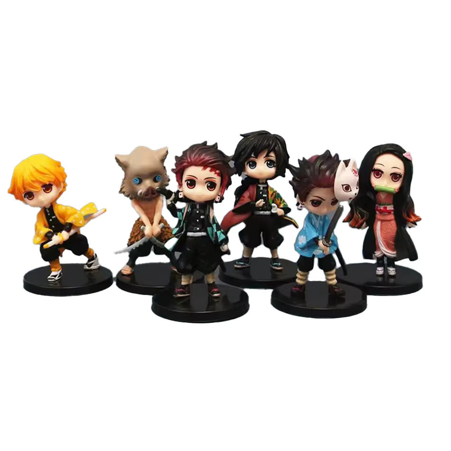 6er Set Bandai Anime Figuren Demon Slayer Qposket PVC Modelle Multicolor - Bild 2