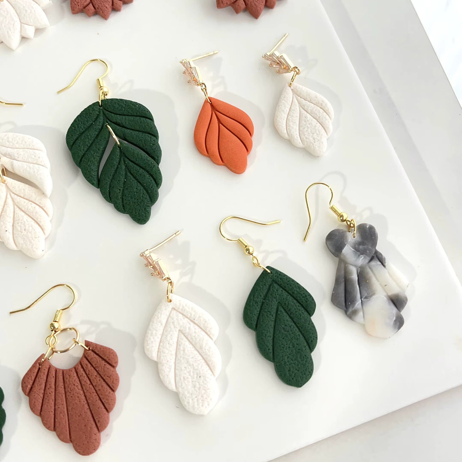 Polymer Clay Cutter Set für Schmuckherstellung mit Blatt, Lotus und geometrischen Formen in Multicolour - Bild 1
