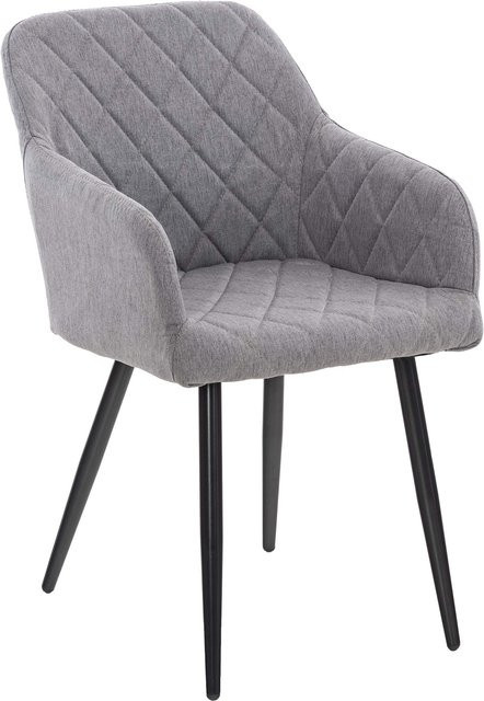 CLP Esszimmerstuhl Shila aus Samt und Stoff mit gesteppter Polsterung und Bodenschonern - Bild 1