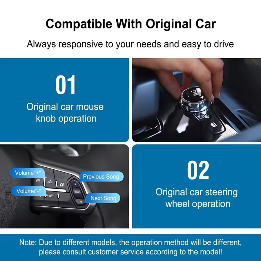 REEIIO Drahtlose CarPlay und Android Auto Decoder Box für BMW NBT CIC Serien, Schwarz - Bild 3