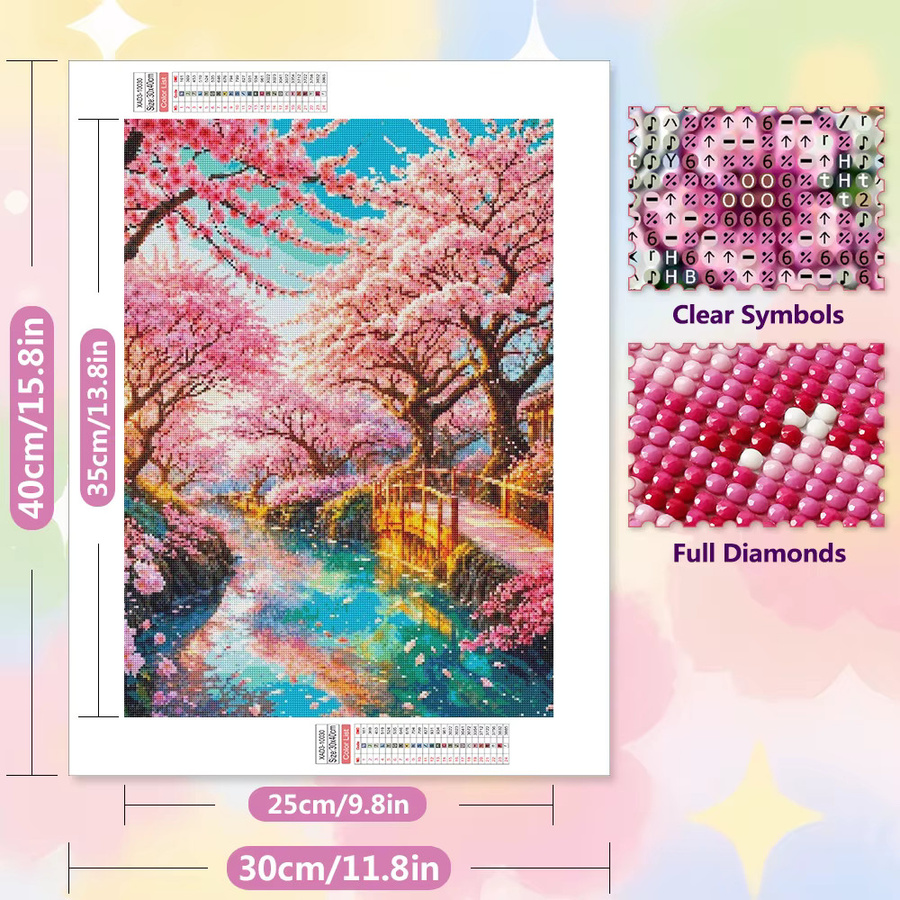 EverShine 5D DIY Diamantmalerei Landschaft mit Fluss und Bäumen, Mosaik-Stickerei Set für Erwachsene, Mehrfarbig - Bild 2