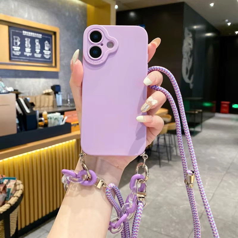 Luxus TPU Crossbody Lanyard Case für Xiaomi 15T Pro Mi 14T Redmi 15 15C Note 14 13 POCO F8 X7 mit Armband und Kette in Pink - Bild 2