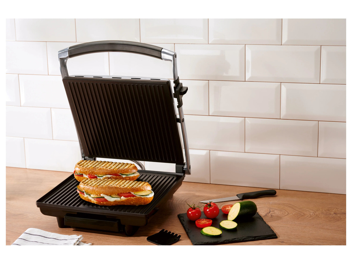 SILVERCREST Panini Maker SPM 2000 E2 aus Edelstahl und Aluminium in Silber - Bild 4