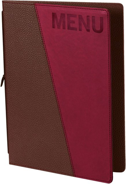 VEGA Speisekarte Sully mit Prägung MENU in Bordeaux, DIN A4, B/H: 25 x 34 cm - Bild 1