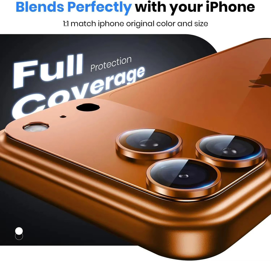 Ziai Metall Glas Kameralinsen-Schutz für Phone 17 Pro Max und 17 Pro in Silber - Bild 1