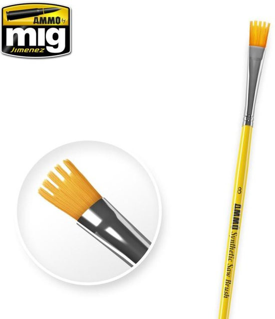 AMMO by MIG Jimenez 8 Synthetic Saw Brush, Gelb - Bild 1