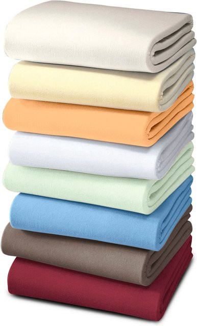 Biberna Spannbetttuch aus Jersey aus 100% Baumwolle in Beige - Bild 1