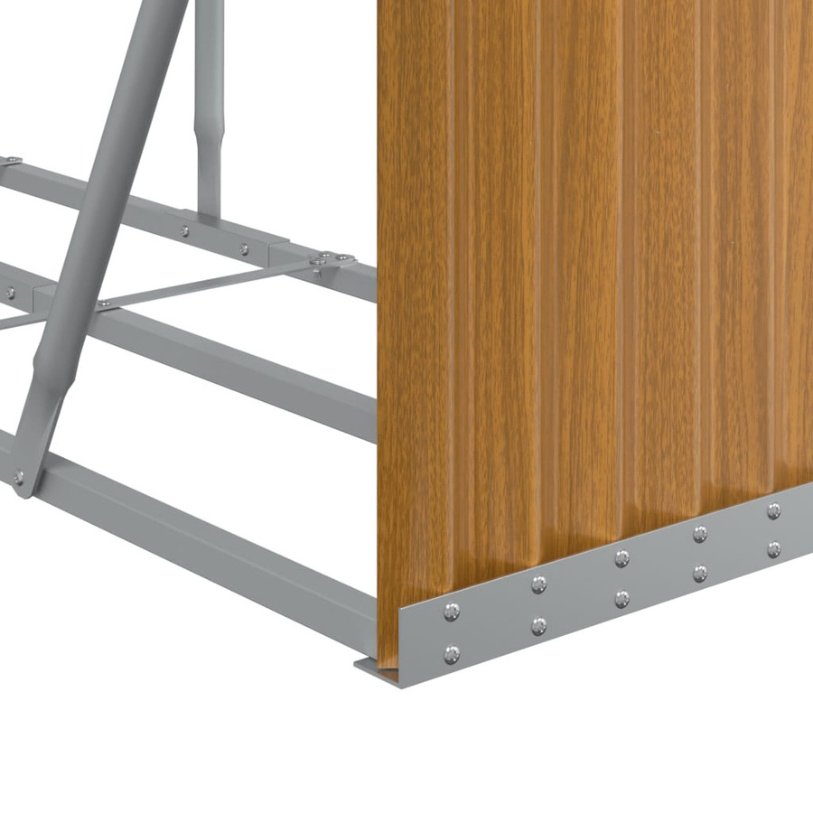 vidaXL Kaminholzunterstand aus verzinktem Stahl in Braun, B/T/H: 300 x 45 x 100 cm - Bild 4