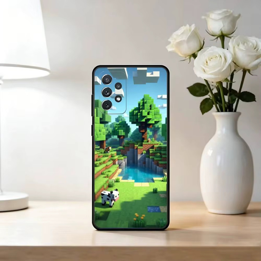 Minecraft Handyhülle aus schwarzem Silikon für Samsung Galaxy S25 S24 S23 S22 S21 S20 Ultra Plus FE Lite - Bild 2