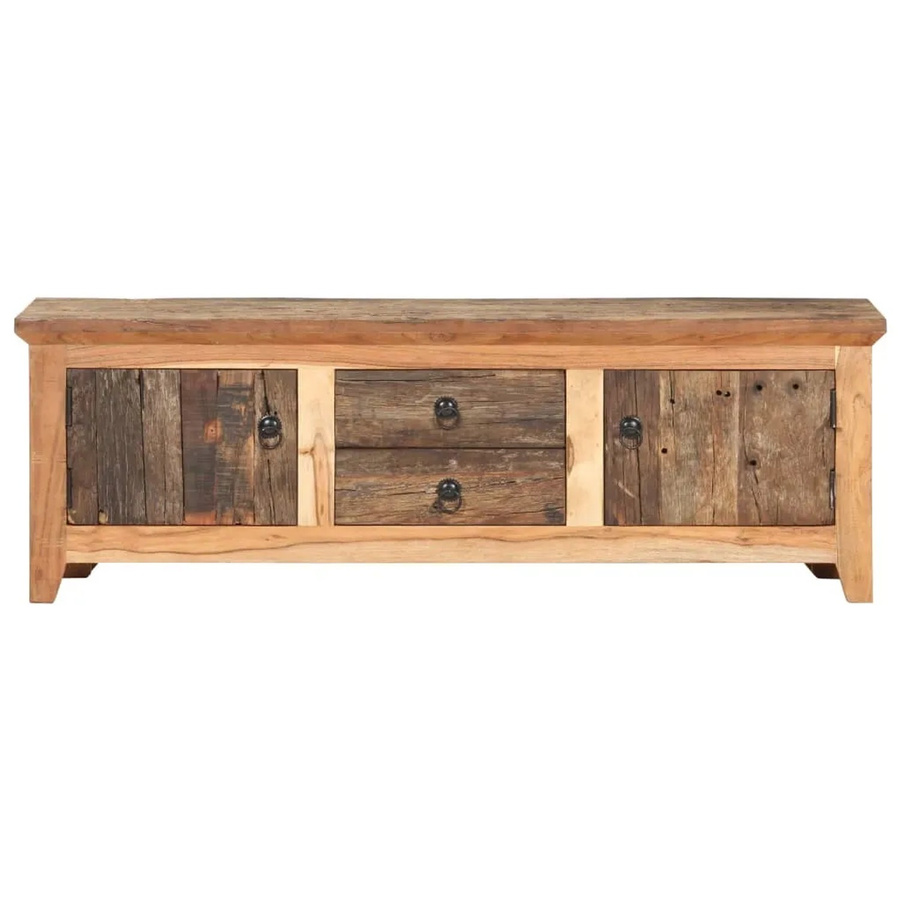 vidaXL TV-Schrank aus Akazie und Massivholz in Braun, rustikaler Stil, B/T/H: 120 x 30 x 40 cm - Bild 2