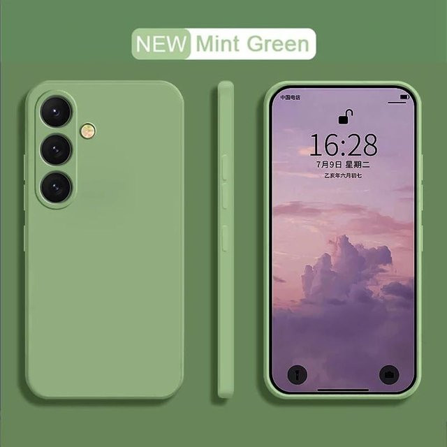 Flüssigsilikon Handyhülle für Samsung Galaxy S21 S22 S23 S24 S25 Ultra Plus FE in Grün - Bild 1