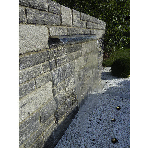Heissner Wasserfall-Element aus Edelstahl in Silber mit warmweißem LED-Licht, Breite: 60 cm - Bild 2