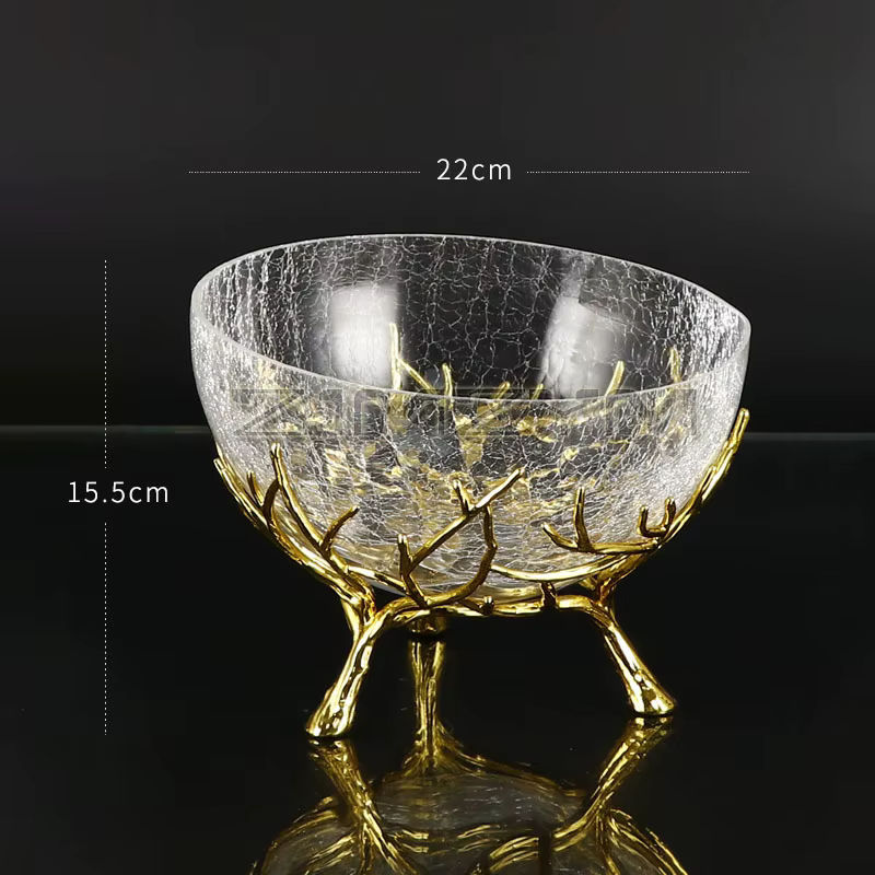 ZJMZYM Glas Tablett Transparent mit Goldrand als dekoratives Obstteller und Snack-Tablett für dein Wohnzimmer - Bild 2