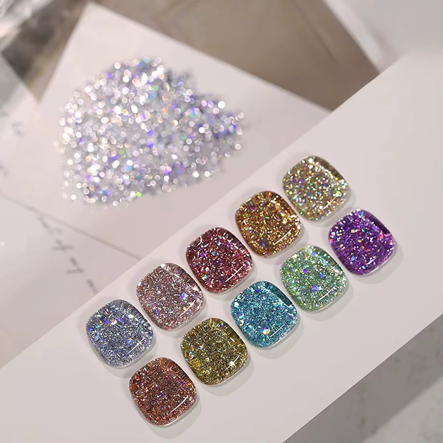 MIANEL 5D Crushed Diamond Glitter Gel Nagellack, 12 ml, Schimmernd - Bild 2