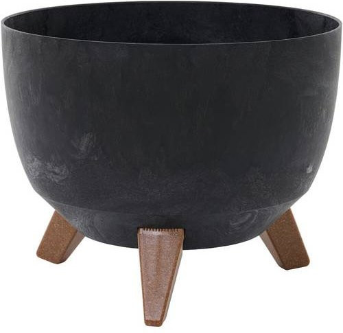Siena Garden OSLO STONE LA880-7 Pflanzgefäß aus Polypropylen in Schwarz mit Beton-Optik - Bild 1