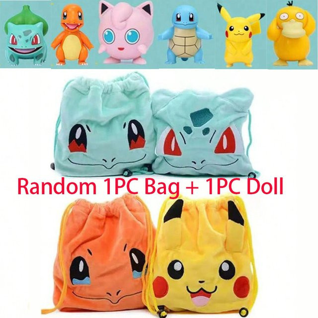 TAKARA TOMY Pokémon Pikachu Aufbewahrungstasche und Puppe, 2-teiliges Set - Bild 1