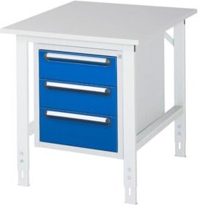 Rau Arbeitstisch Tom KM06 höhenverstellbar, Farbe: Grau/Weiß, B: 75 cm, T: 100 cm, H: 76-108 cm - Bild 1