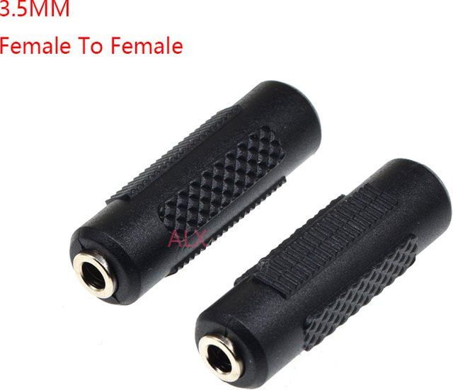 ALINSIN Mini 3,5mm Klinke auf Klinke Adapter Stereo Audio Konverter Buchse auf Buchse in Schwarz vergoldet - Bild 1