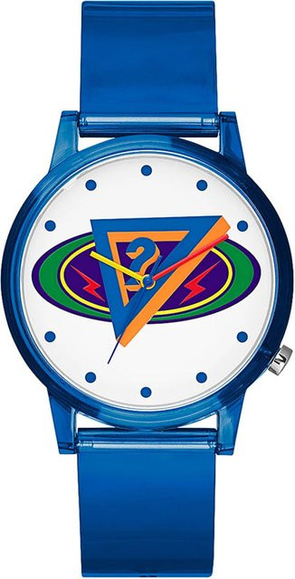 Guess Herrenuhr, Quarz, Kunststoff, Silikon, Blau, 42 mm - Bild 1