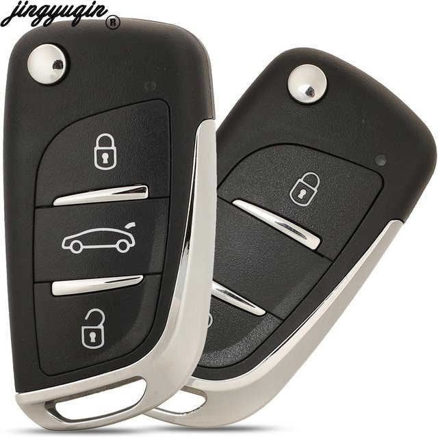 Jingyuqin Modifizierte Flip Key Shell für VW, Mazda, Toyota Prius, Vios, Camry, Rav4, Highlander, Corolla, Krone, Corolla Ex Fob in Schwarz - Bild 1