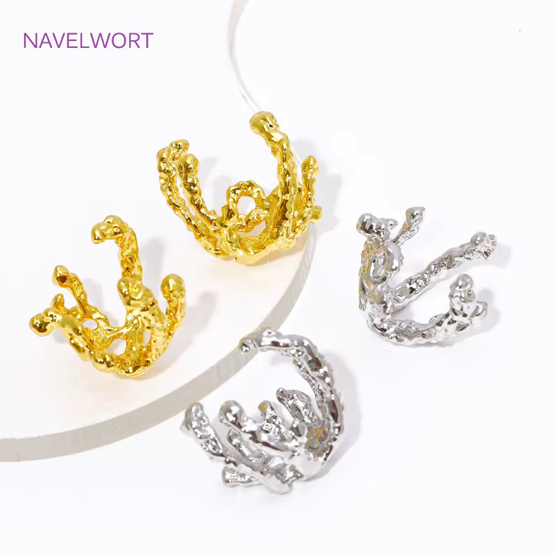 Perlenkappen Blume, 18 Karat vergoldetes Messing, Gold, Unisex - Bild 1