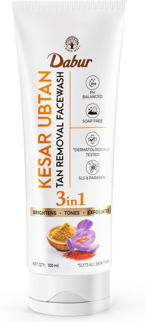 Dabur Kesar Ubtan Gesichtswaschgel, 100 ml, für empfindliche Haut - Bild 1