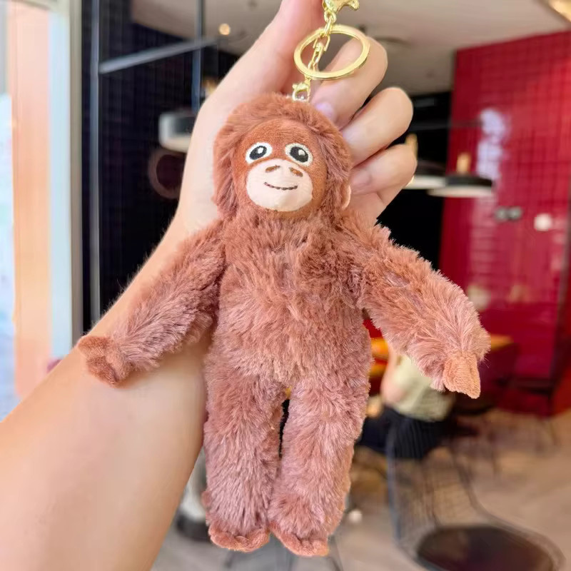 Potdemiel Orang-Utan-Plüsch-Schlüsselanhänger, Rot, Mini-Tier-Plüschtier - Bild 2