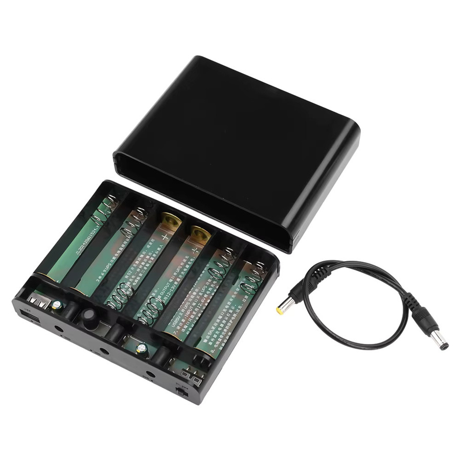 DIY-Kit DC-USV Power-Box mit 6 Stück 18650 Lithium-Batterien, schweißfreie Konstruktion für optische Katzen-Router, 60 W, Schwarz - Bild 5