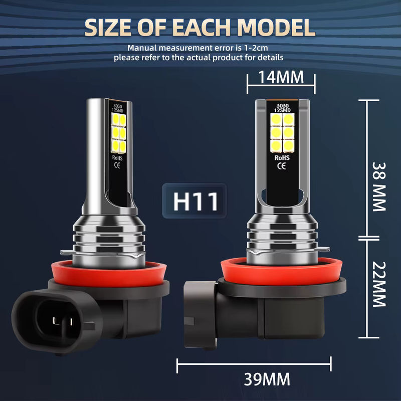 TEENRAM 2er Set LED Nebelscheinwerfer H8 H11 6000K Weiß für BMW 5er E60 und E61 Touring mit 3030SMD Chips - Bild 2