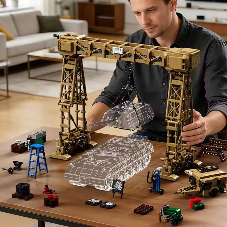 Doinbby Berühmtes Kriegsfluss-Gantry-Kran-Militärmodell, Bausteine, 2800 Teile - Bild 3
