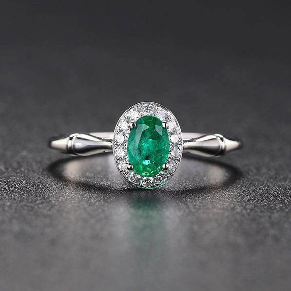Ring 925 Silber, Zirkonia, Damen, grün grau - Bild 1