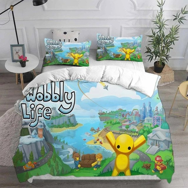Bettwäsche Set Wobbly Life 3D Design von JMG Household Supplies, Bettbezug und Kissenbezug aus Mikrofaser, Mehrfarbig, B/H: 140 x 200 cm - Bild 1
