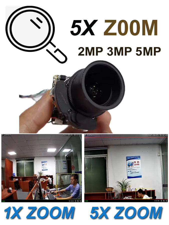 HQCAM IP-Kameramodul mit 4K 5MP 8MP Auflösung, motorisiertem 5-fach Zoom, 2,7-13,5 mm Autofokus, IMX415 Schwarzlichtsensor, Onvif RTSP POE Sicherheit HD Webcam, Schwarz - Bild 5