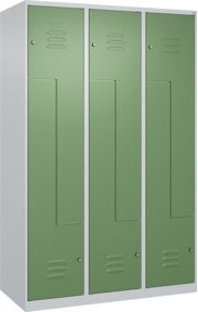 C+P Z-Spind Classic PLUS Spind mit 6 Fächern, grau und grün, mit Zylinderschloss, B/H/T: 120 x 185 x 50 cm - Bild 1