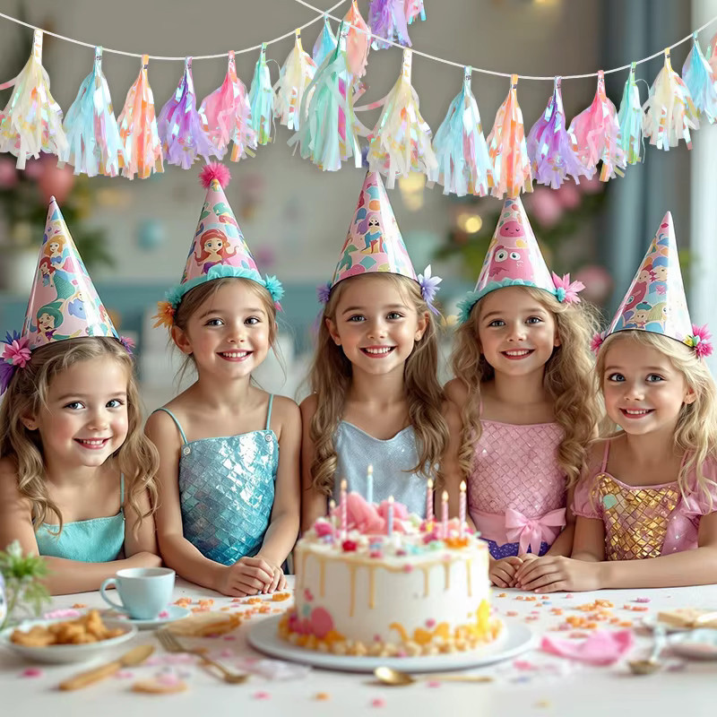 ZQNYCY Regenbogen Seidenpapier Quaste Girlande in Multicolour für Hochzeit, Geburtstag und Kinderpartys - Bild 2