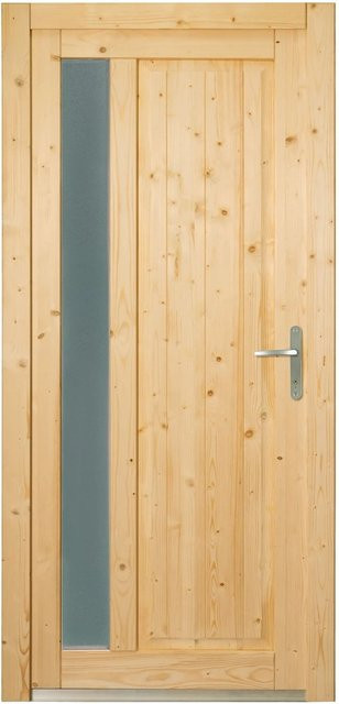 Panto Holz-Nebeneingangstür NET 511 Natur mit Glaseinsatz, Farbe Braun, B/H: 88 x 198 cm, DIN Rechts - Bild 1