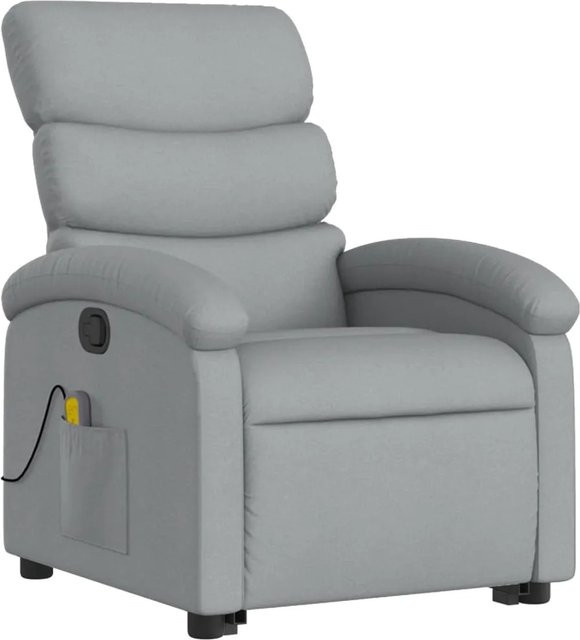 vidaXL Massagesessel mit Aufstehhilfe Modell 4 in Hellgrau aus Samt und Stoff - Bild 1