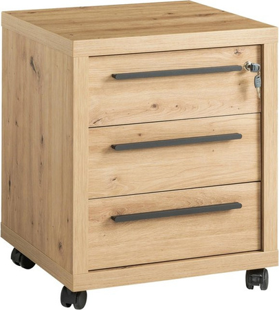 Mömax Rollcontainer in Eiche Artisan mit Rollen für dein Home-Office
