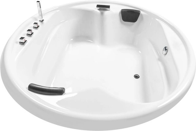 Basera Podest-Badewanne XXL Gomera Rund für 2 Personen in Hochglanz Weiß, B/T/H: 182 x 182 x 182 cm - Bild 1