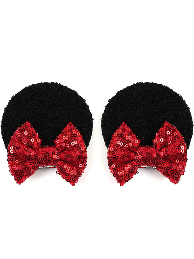 HEROCROSS Haarspangen, Lamm-Mickey-Weihnachtsmausohren, Glitzer-Schleifen, Kinder - Bild 5