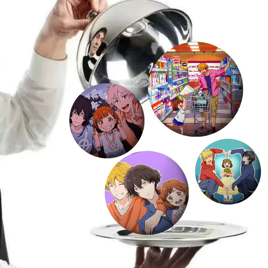 Buddy Daddies Anime Brosche, Runde Brosche, Unisex - Bild 2
