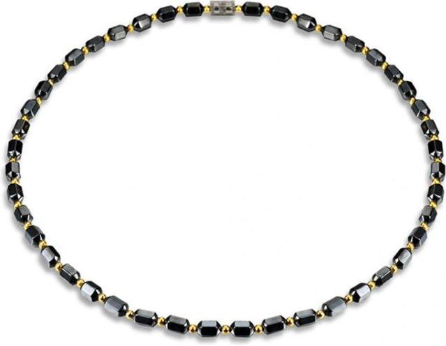 SILVERHOO Halskette, Künstliche Hämatit, Sechseckige Prisma Perlen, Magnetisch, Gray, Unisex - Bild 1