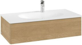 V&B Waschtischunterschrank Antao mit Auszugsbeleuchtung in Honey Oak, B/T/H: 98,8 x 25,6 x 49,3 cm - Bild 1