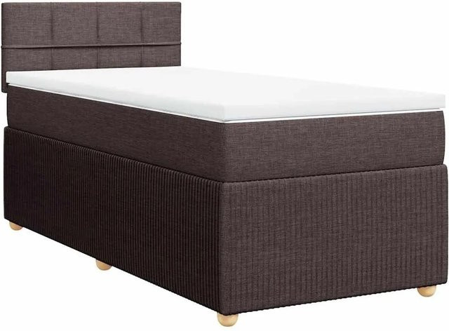 vidaXL Boxspringbett mit Matratze Dunkelbraun B/T/H: 90 x 190 x 100,5 cm - Bild 1
