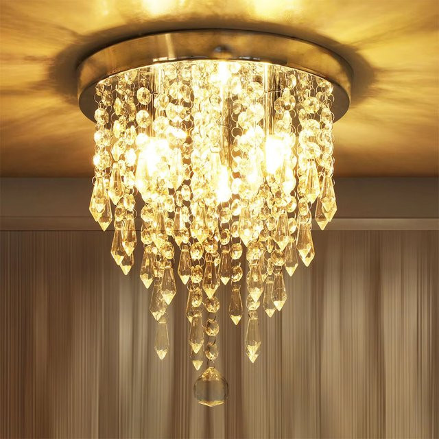 Oyajia Kristall-Deckenleuchte LED-Kronleuchter mit G9-Fassung in Transparent, rund für Schlafzimmer und Flur - Bild 1