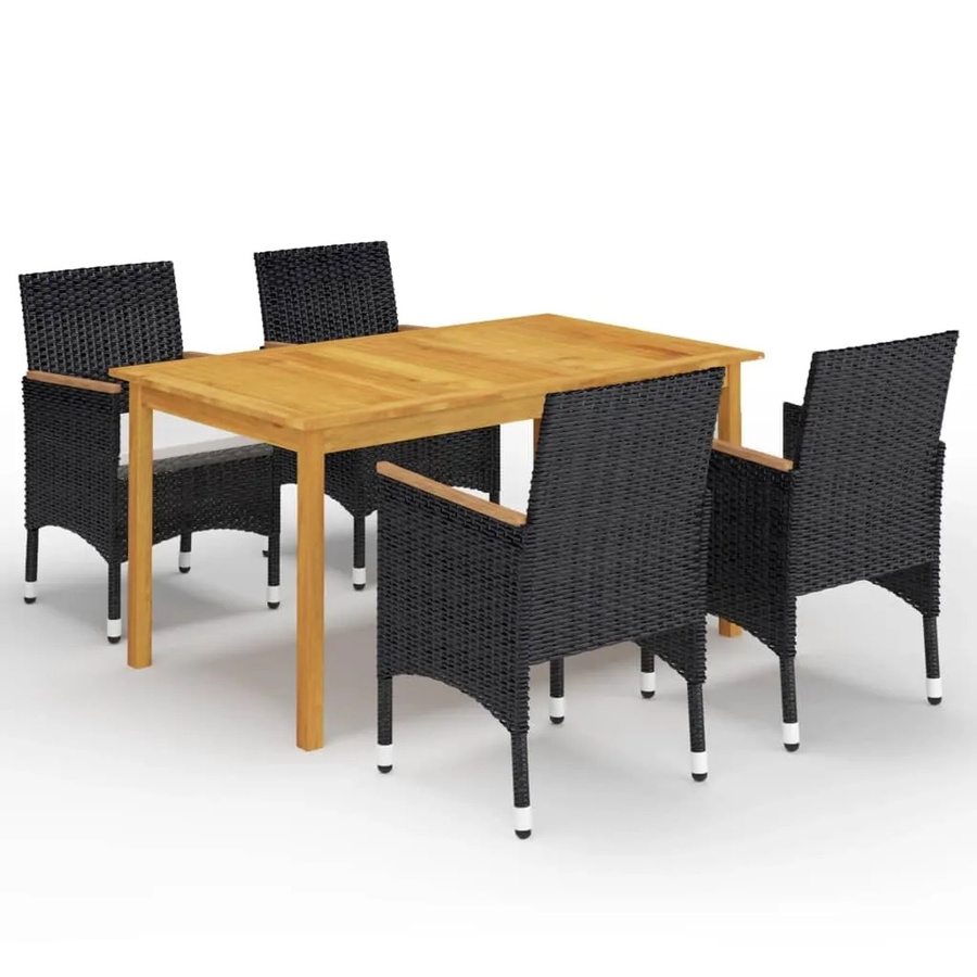 vidaXL 5-tlg Garten-Essgruppe Modell 20 aus Akazien-Massivholz in Schwarz - Bild 2
